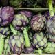 close-up photography of green and purple vegetables